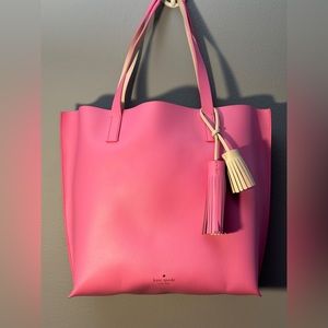 Kaye Spade New York KSNY Soft Pebbled Leather Bag tote shoulder handbag pink new